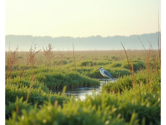 塩性湿地のハマサジと鳥
