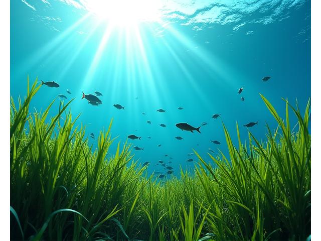 アマモと魚群