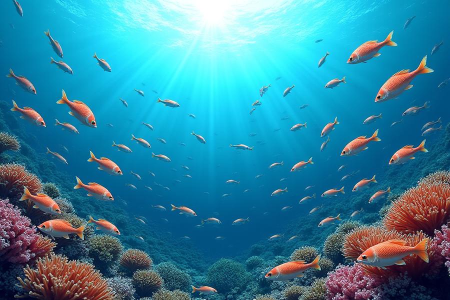 マダイやヒラメが群れる豊かな魚類生息地
