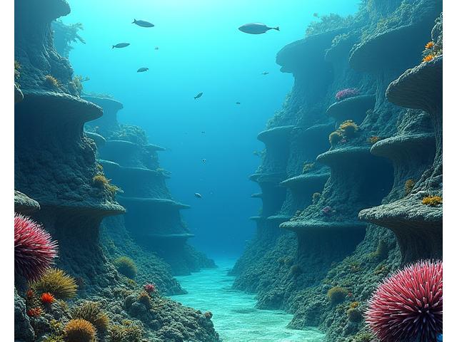 多層構造の人工リーフに生息する多様な生物