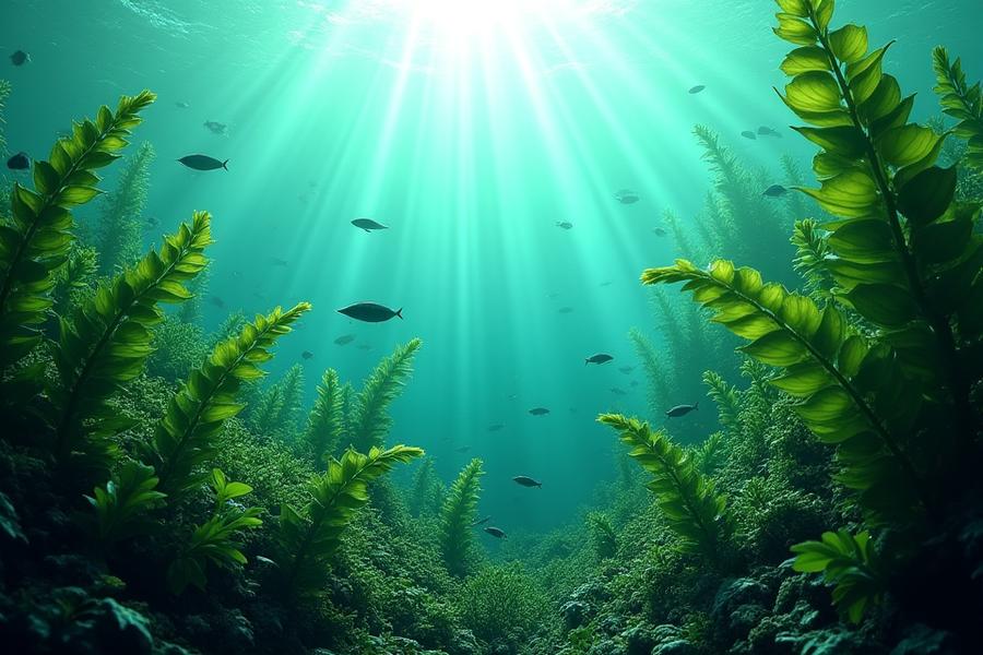 コンブやワカメが豊かに茂る海中林