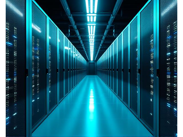 最先端のセキュリティ対策が施されたデータセンターのサーバーラック