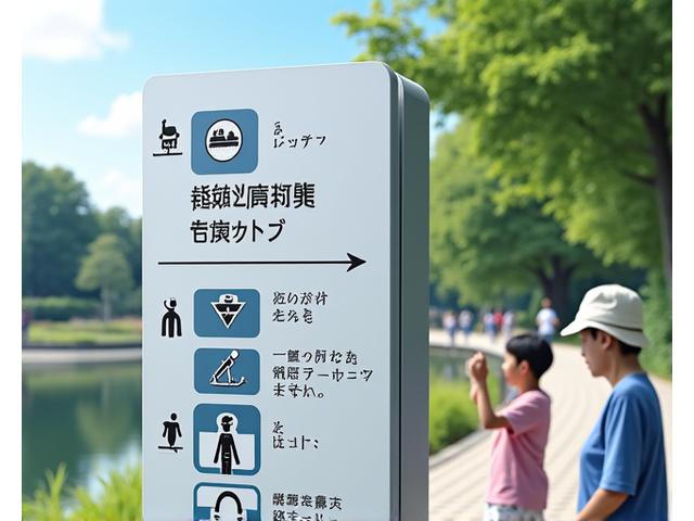 子供から高齢者まで誰もが理解しやすいピクトグラムを多用した案内サイン