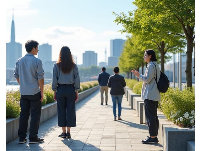整備された水辺で利用者がフィードバックを共有している様子